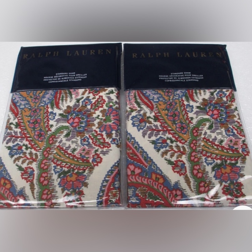 Ralph Lauren Home Norwich Road PYNE PAISLEY  Patterned Std Shams Set of 2 NWT
